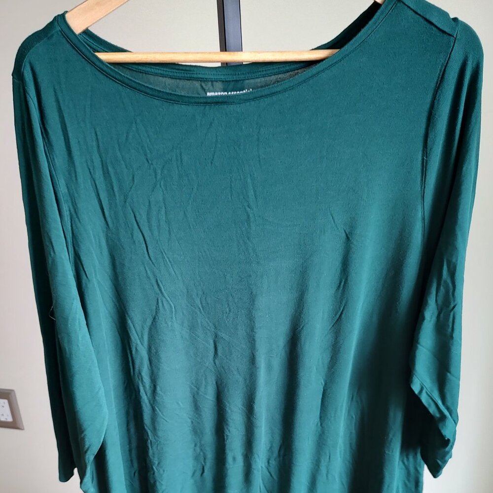 Amazon Essentials Green 3/4 Length Sleeve Dress - Size XXL
